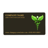 Alternative Medicine Green Caduceus Symbol Brown ラベル (正面)
