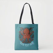 Alternative Octopus Artwork Add Your Text Design トートバッグ (正面)