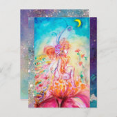 ALTHEA /ピンクお洒落の花の妖精 インビテーションポストカード (正面/裏面)