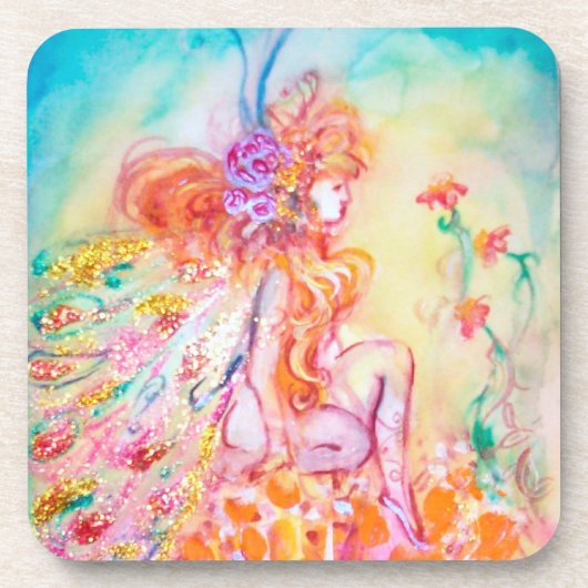 ALTHEA /ピンクお洒落の花の妖精 コースター (正面)