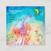 ALTHEA /ピンクお洒落の花モノグラムの妖精 スクエア名刺 (正面)