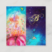 ALTHEA /ピンクお洒落の花モノグラムの妖精 スクエア名刺 (裏面)