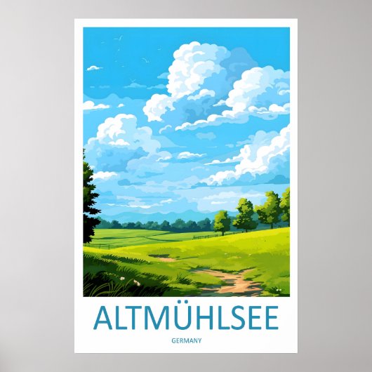 Altmhlsee Vintage Travel Poster Ski National Park ポスター (正面)