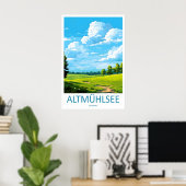 Altmhlsee Vintage Travel Poster Ski National Park ポスター (ホームオフィス)