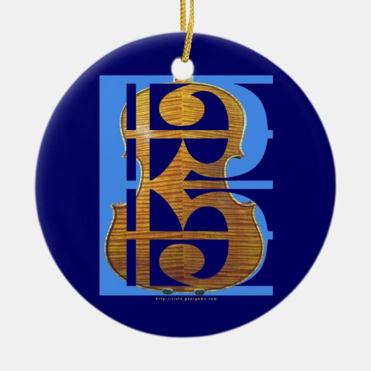 ALTOクレフ、音符記号のビオラ セラミックオーナメント (正面)