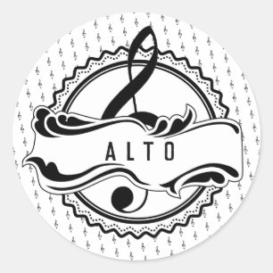 ALTO歌手の音符のステッカー ラウンドシール