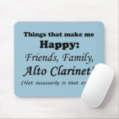 Alto Clarinetが私を幸せにする マウスパッド (マウス)