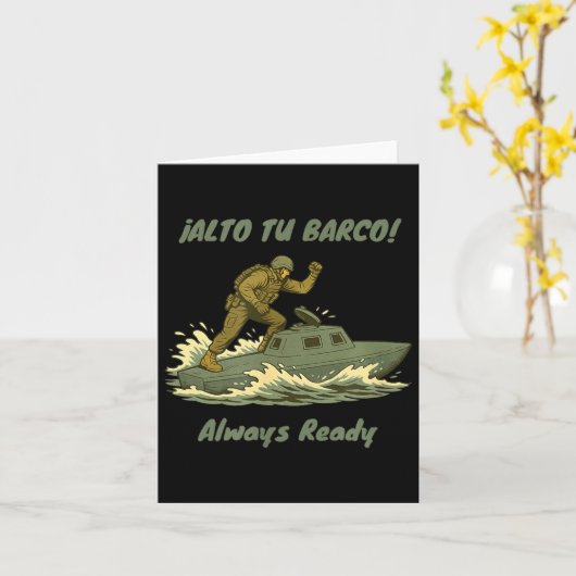 Alto Tu Barco! Coast Guard Novelty Gift カード (黄色い花)