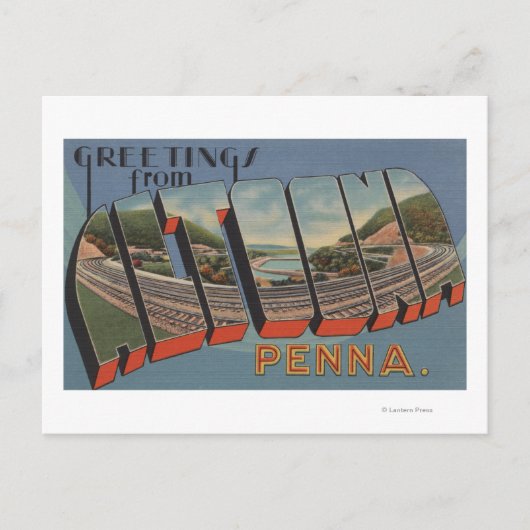 Altoona，ペンシルバニア州 – ラージレターシーン ポストカード (正面)