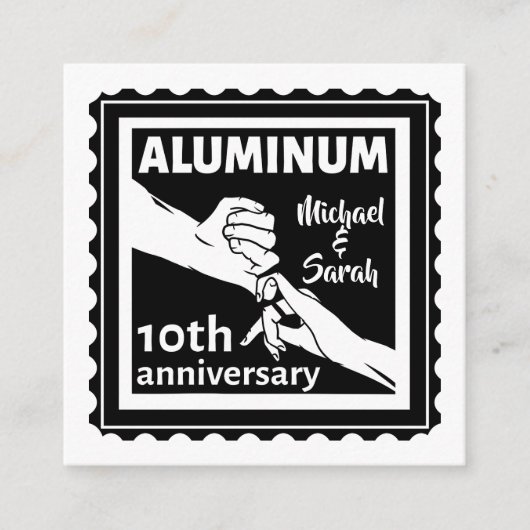 ALUMINIUM 伝統的 10th結婚アニバーサリーギフト エンクロージャーカード (正面)