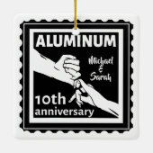 ALUMINIUM 伝統的 10th結婚アニバーサリーギフト セラミックオーナメント (裏面)