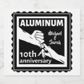 ALUMINIUM 伝統的 10th結婚アニバーサリーギフト ビールラベル (シングルラベル)