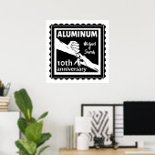 ALUMINIUM 伝統的 10th結婚アニバーサリーギフト ポスター (ホームオフィス)
