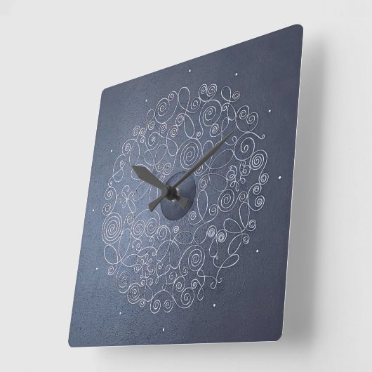 aluminum wire ornaments スクエア壁時計 (傾斜)