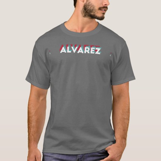 Alvarezネタで笑っちゃうネームTシャツ 80年代風 Tシャツ (正面)