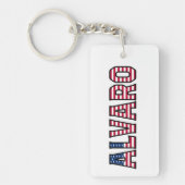 Alvaro Name Vorname USA Flagge Anhänger Schlüssel キーホルダー (正面)