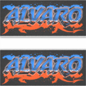 Alvaro Vorname Name Graffiti Aufkleber Sticker シール (正面)