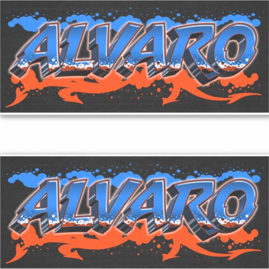 Alvaro Vorname Name Graffiti Aufkleber Sticker シール (正面)