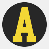 Alvinの衣装ハロウィーンとFのための赤の黄色のA' ラウンドシール (正面)