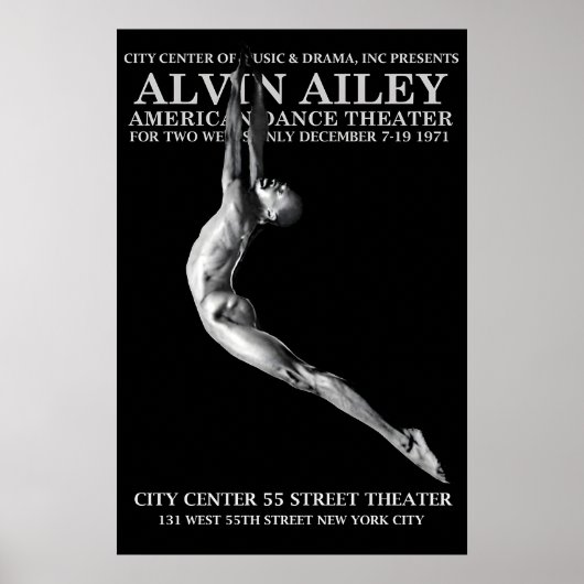 Alvin Ailey 1971 Modern Dance poster print 1 ポスター (正面)