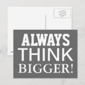 Alway 考え Bigger – ハガキやる気を起こさせるー ポストカード (正面/裏面)