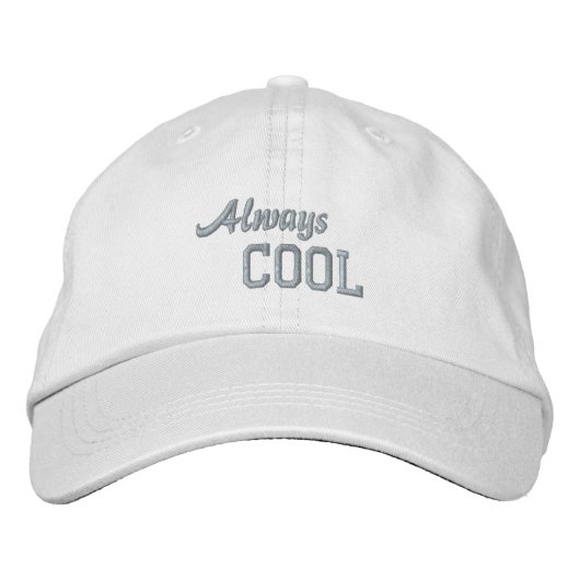 ALWAYSクールキャップ(白、ピンク) 刺繍入りキャップ (正面)