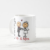 Always棒の姿の結婚式のカップルの氏及び夫人 コーヒーマグカップ (正面左)