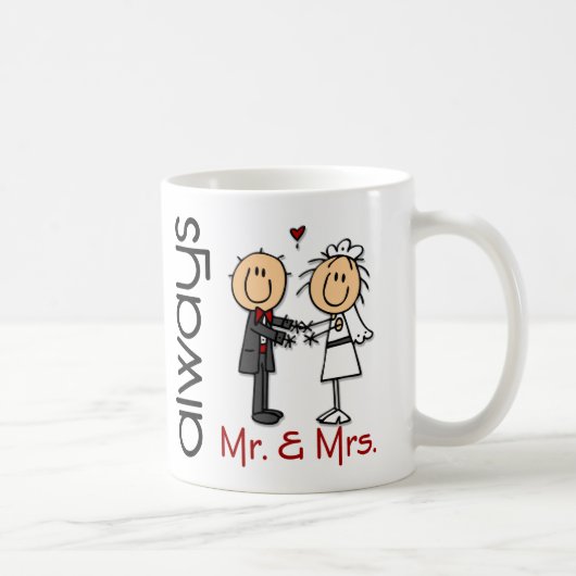 Always棒の姿の結婚式のカップルの氏及び夫人 コーヒーマグカップ (右)