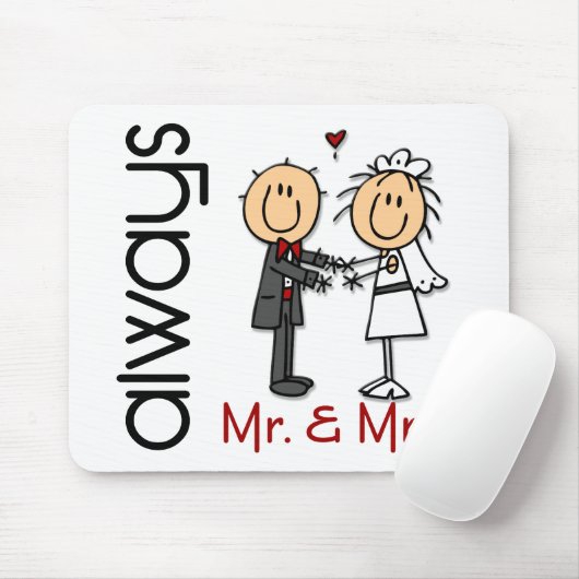 Always棒の姿の結婚式のカップルの氏及び夫人 マウスパッド (マウス)