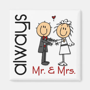 Always棒の姿の結婚式のカップルの氏及び夫人 マグネット