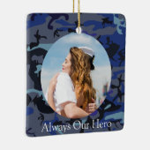 Always パーソナライズされた My Hero Navy Camouflage写真 セラミックオーナメント (右)