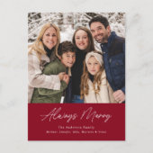 Always メリー Cranberry Minimalist写真 シーズンポストカード (正面)