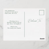 Always メリー Green Minimalist写真 箔シーズンポストカード (裏面)