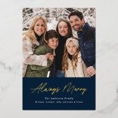 Always メリー Navy Minimalist 2写真 箔シーズンカード (正面)