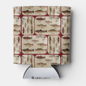 Always 学's:ヴィンテージサーモンのチャートフィッシュ愛好家 缶クーラー (正面)