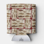 Always 学's:ヴィンテージサーモンのチャートフィッシュ愛好家 缶クーラー (裏面)