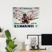 Always Advance With U.S. Marines ポスター (ホームオフィス)