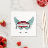 Always and Foreverロカビリー翼ハート スタンダードカクテルナプキン (インサイチュ)