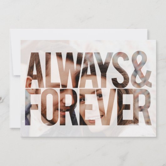 Always and Forever カスタム Photo Frame 結婚's 招待状 (正面)