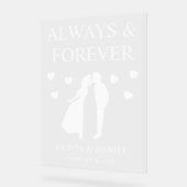 Always and Forever Custom Wedding アクリルサイン (傾斜)