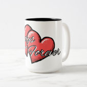 "Always and Forever" Heart Mug ツートーンマグカップ (正面右)