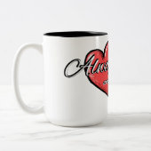 "Always and Forever" Heart Mug ツートーンマグカップ (左)