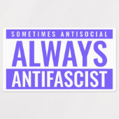 Always Antifascistステッカーシート – はっきりした青 ラベル (デザイン1)
