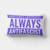 Always Antifascist装飾用クッションはっきりした – 青 ランバークッション (裏面)