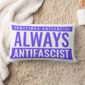 Always Antifascist装飾用クッションはっきりした – 青 ランバークッション (ブランケット)