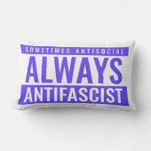 Always Antifascist装飾用クッションはっきりした – 青 ランバークッション (正面)