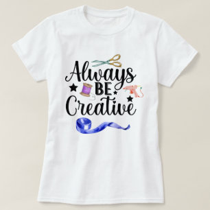 Always Beクリエイティブw/ブラックレタリングウィメンズ Tシャツ