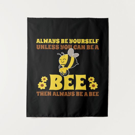 Always Be A Bee Bee Gifts, I Love Bee, Beekeeping タペストリー (正面)