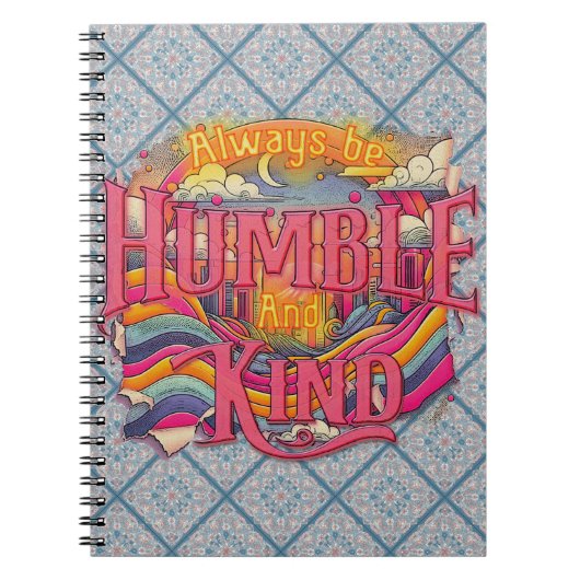 "Always Be Humble And Kind" Spiral Notebook ノートブック (正面)