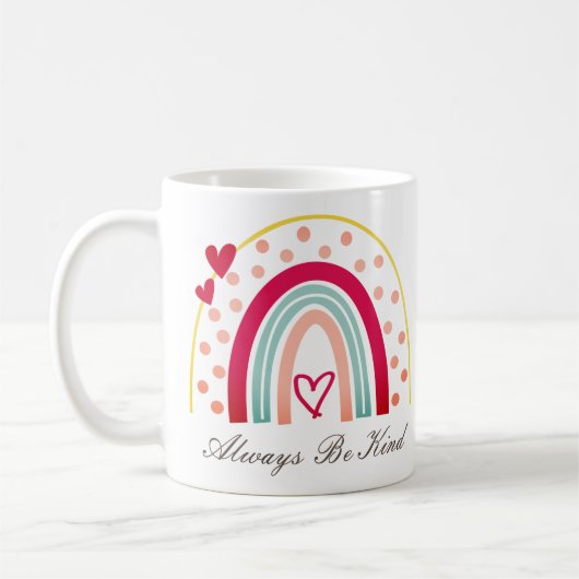 Always Be Kind -やる気を起こさせる引用文 コーヒーマグカップ (左)